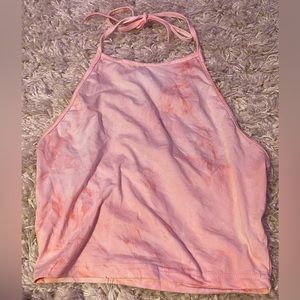 pink tiedye halter top, thinner material, women’s xs